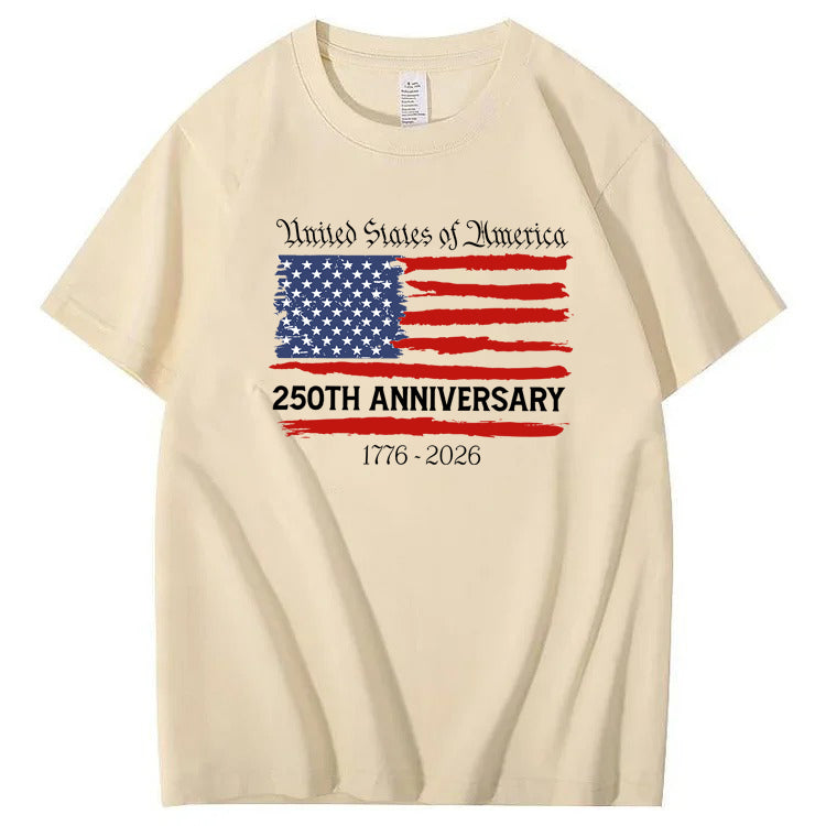 United States Of America 250th Anniversary 1776-2026 100% Cotton T-Shirt