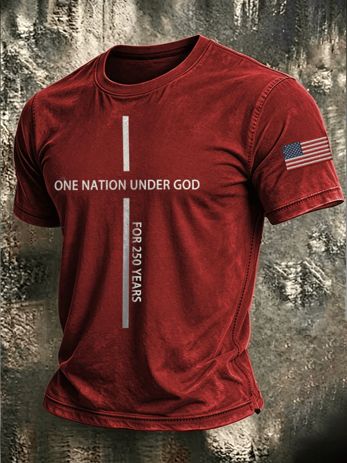Men'S Patriotic Printed T-Shirt With Beliefs