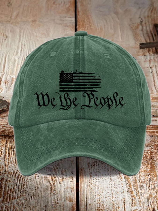 Unisex Distressed Washed Cotton Print Hat