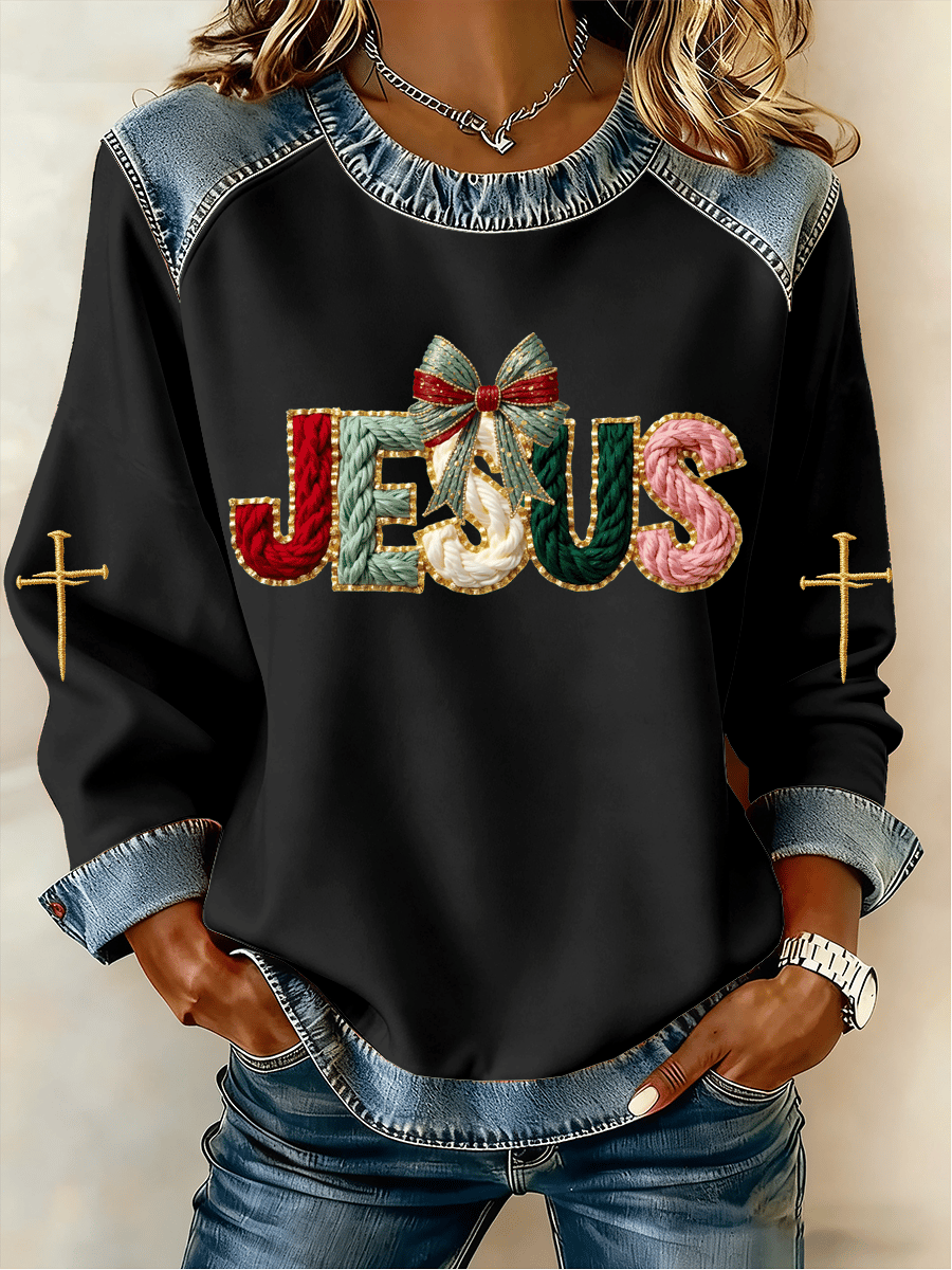 Women's Christmas Faith Print Sweatshirt