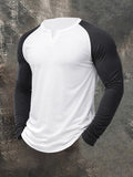 Men's Casual Outdoor Slim Fit Base Layer Raglan Top Set