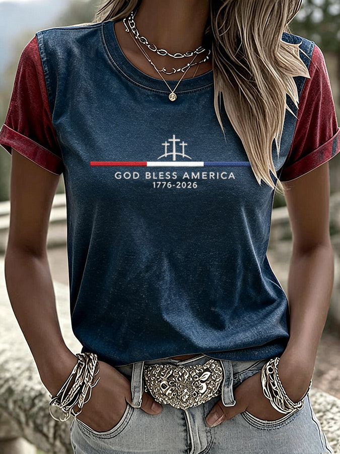 Women'S Casual Patriotic T-Shirt