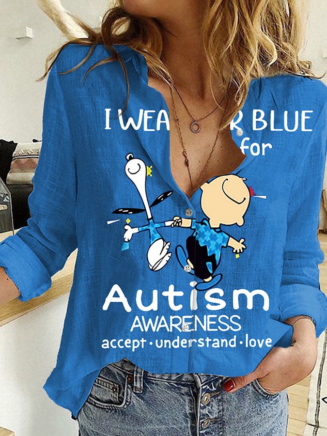 Autism Awareness I Wear Blue For Autism Print Shirt