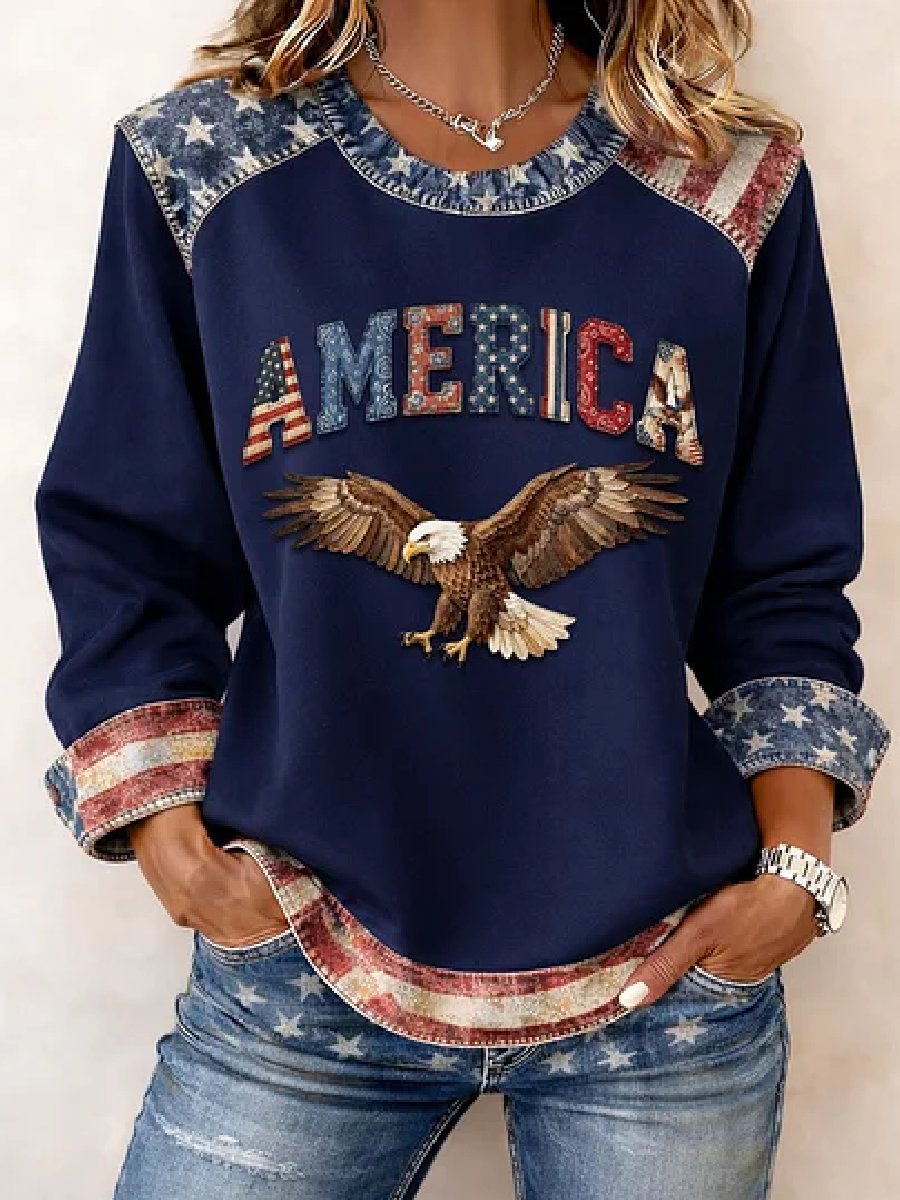 Women's casual hoodie with American 250th anniversary print
