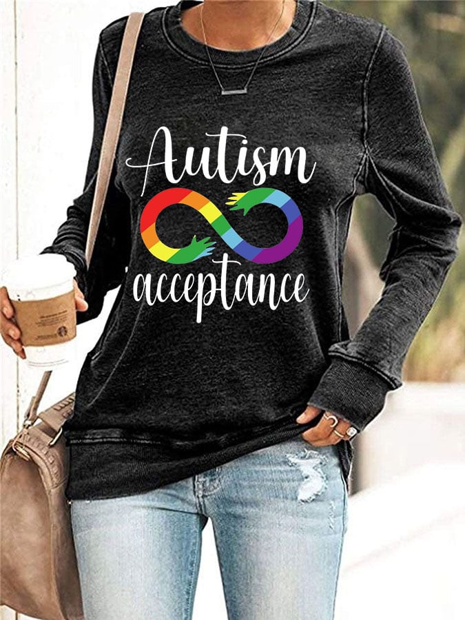Women'S  Autism Awareness Print Casual Sweatshirt