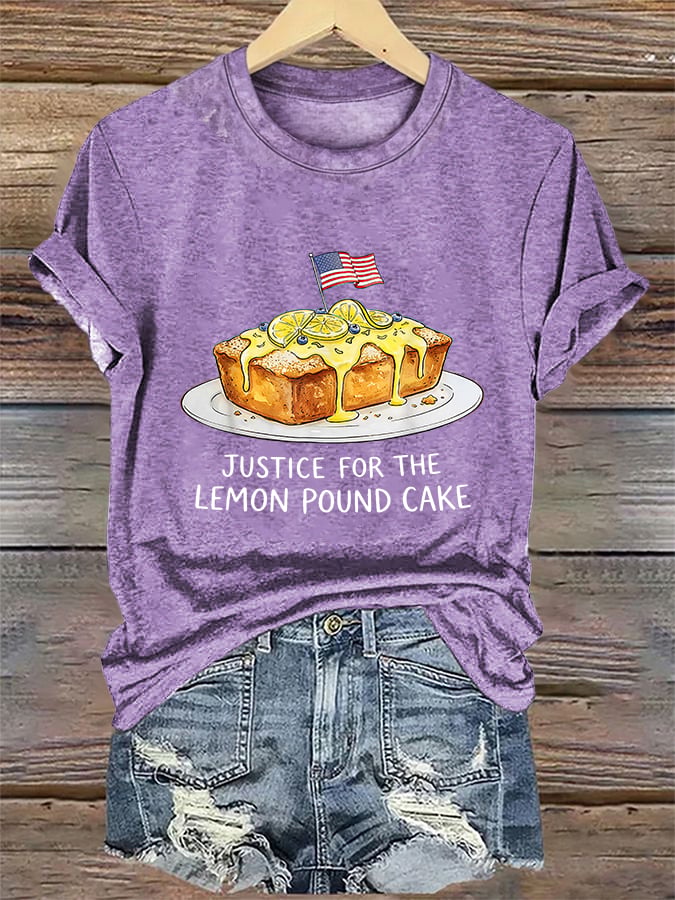 Women's  JUSTICE FOR THE LEMON POUND CAKE Print T-Shirt