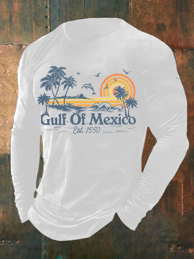 Men's Gulf Of Mexico Print Long Sleeve Top