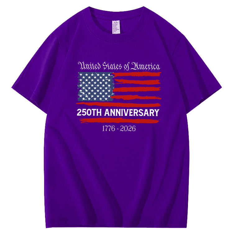 United States Of America 250th Anniversary 1776-2026 100% Cotton T-Shirt
