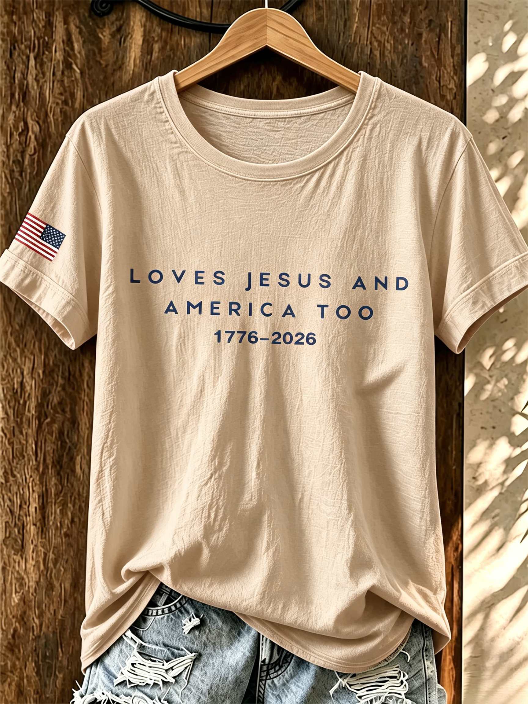 Women's Independence Day Faith Printed T-Shirt