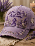 Casual Hat With Purple Floral Print