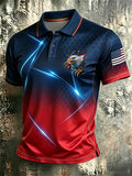 Men'S Casual American 250Th Anniversary Embroidered Commemorative Printed Polo Shirt