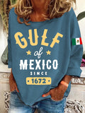 Women's  Gulf of Mexico Print Crew Neck Sweatshirt