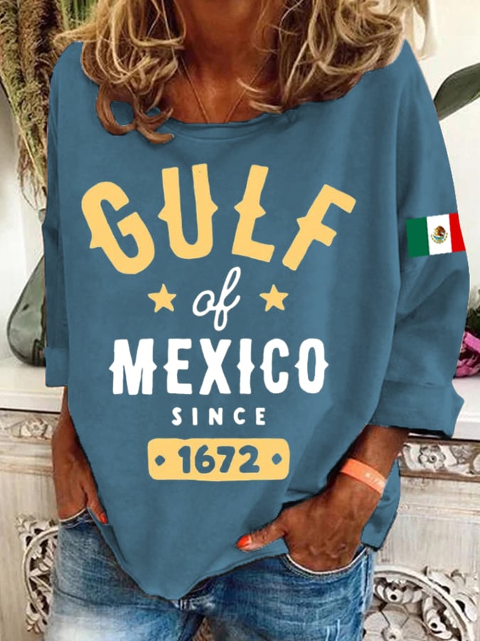 Women's  Gulf of Mexico Print Crew Neck Sweatshirt
