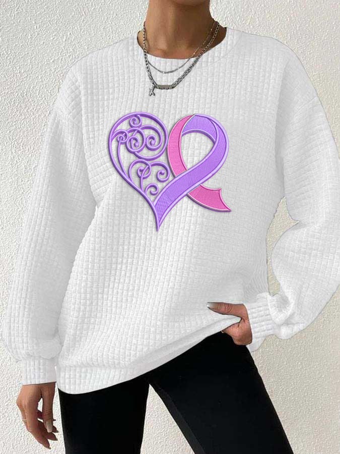 Women's Alzheimer's Prevention Heart Checkered Sweatshirt