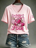 We Wear Pink Printed T-Shirts For Women In October