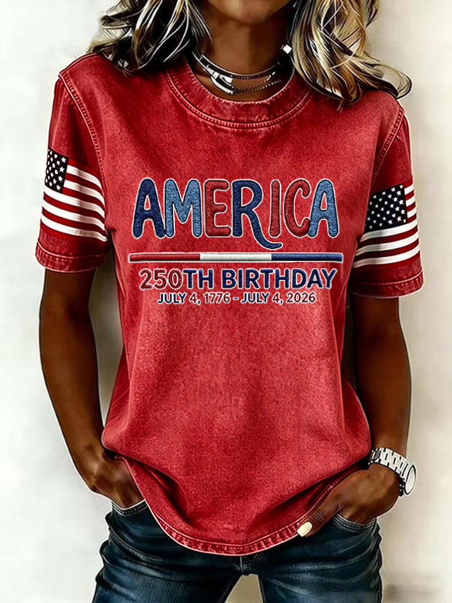 Women's  Casual American Independence Day Celebration T-Shirt