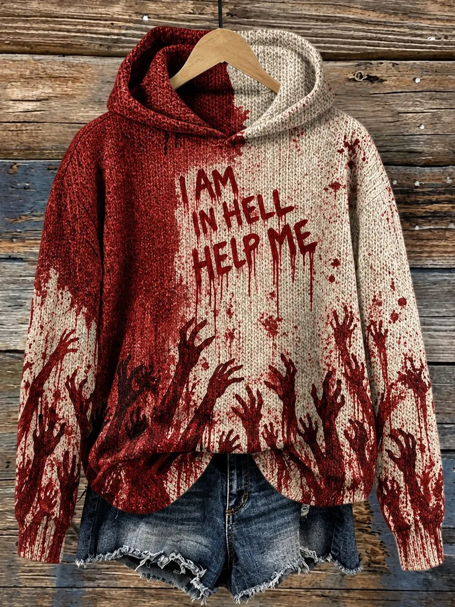 Women's Hell Bloodstain Print Sweater