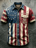Men's 250th Anniversary Printed Faux-Embroidery Shirt