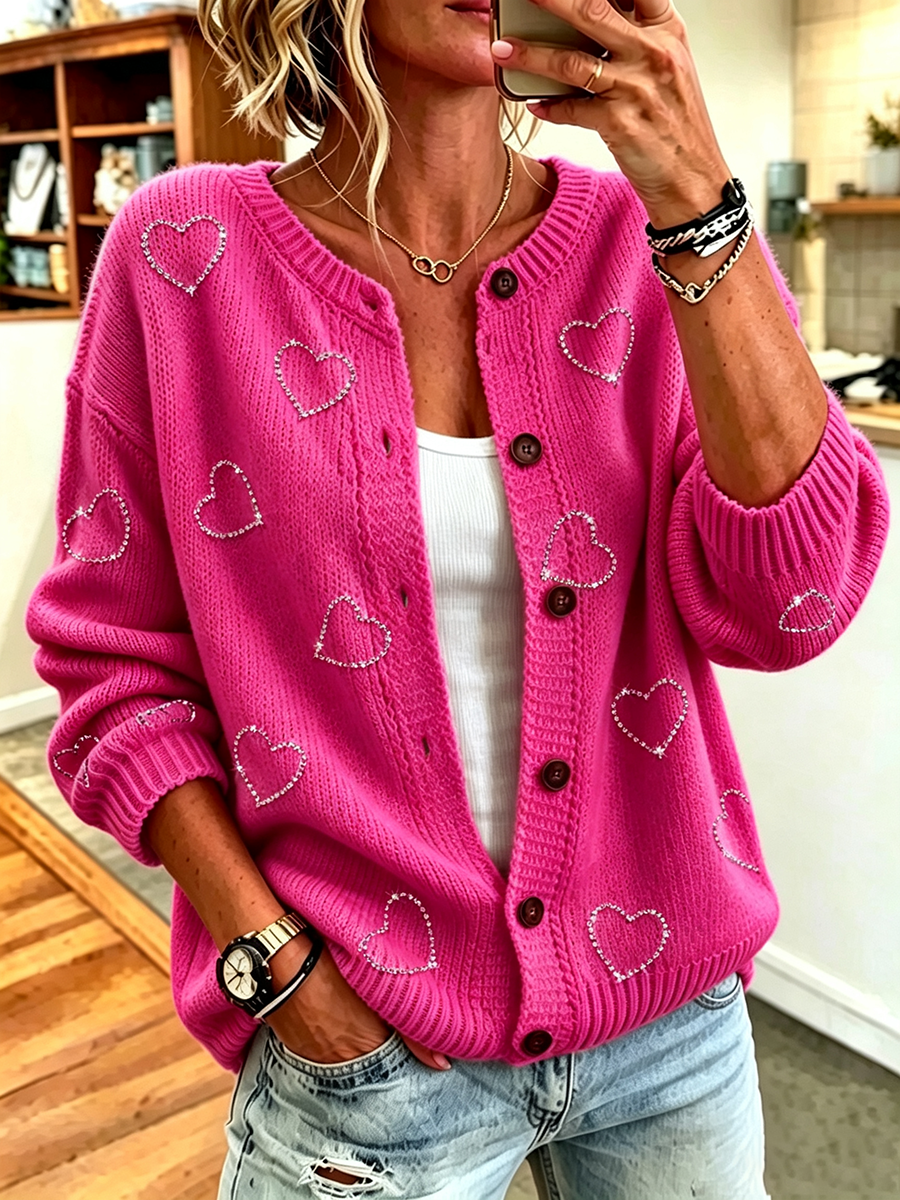 Women's Casual Floral Knitted Cardigan Top