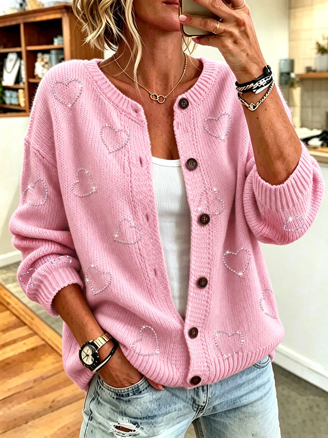 Women's Casual Floral Knitted Cardigan Top