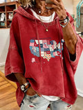 Women's Anniversary Map Print Oversized Hoodie