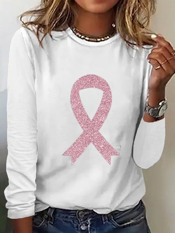 Women's Breast Cancer Awareness Crew Neck T-Shirt