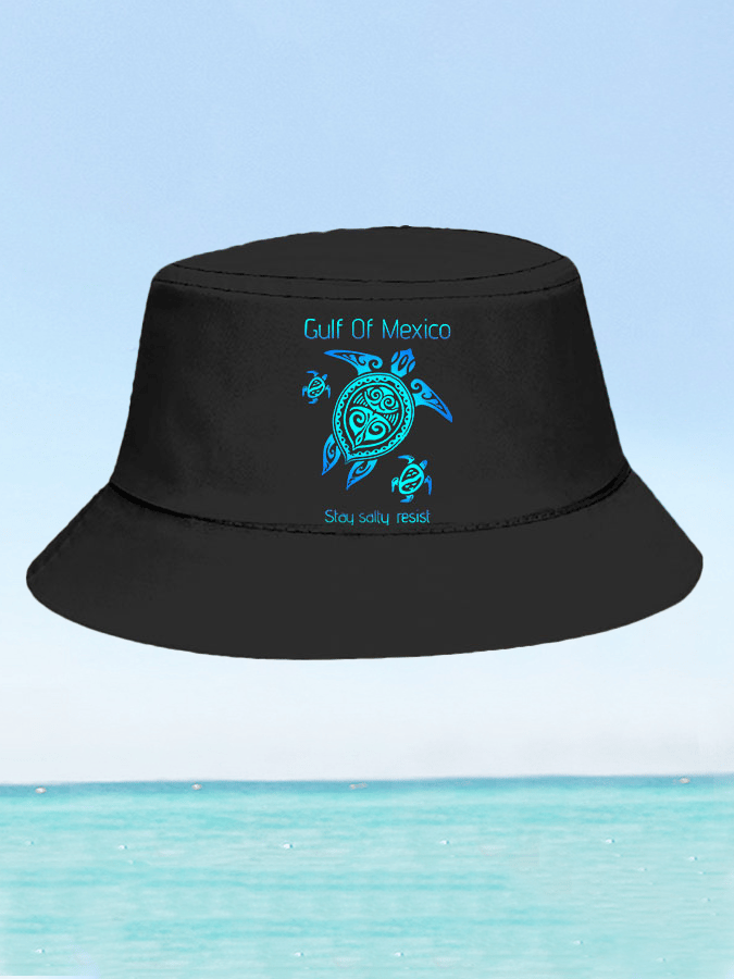 Unisex Gulf Of Mexico Printed Bucket Hat