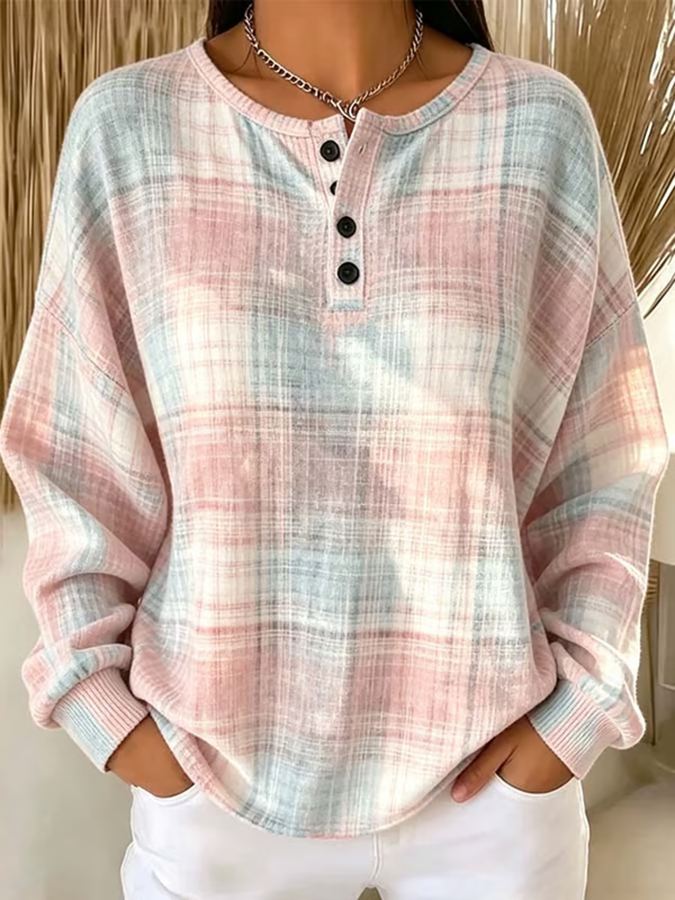 Women's Breast Cancer Awareness Print Knit Top