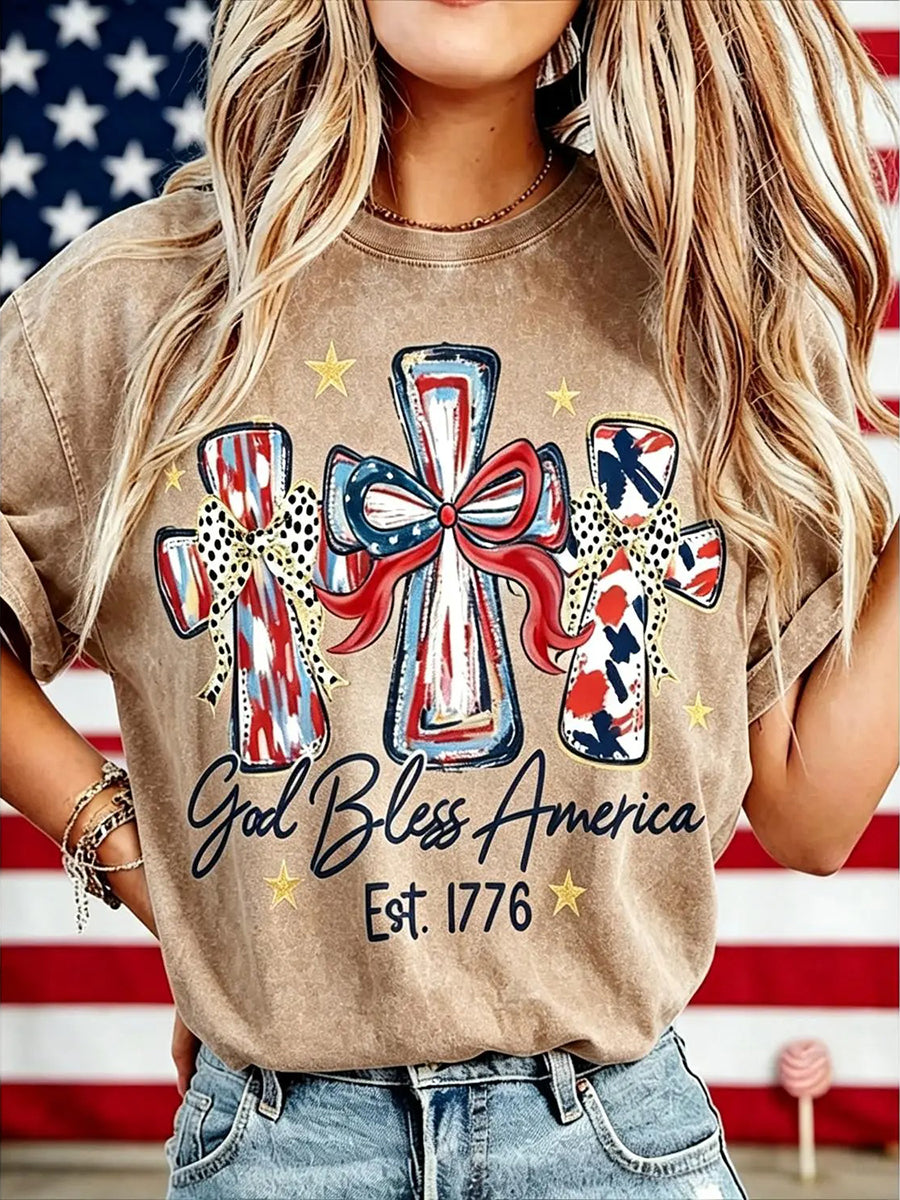 God Bless America Washed Cotton T-Shirt
