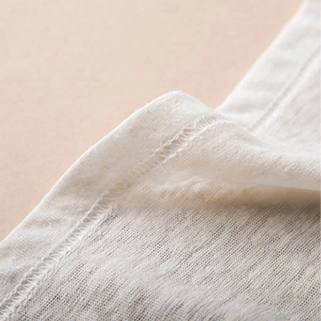 Men's Cotton Linen  Short Sleeve V Neck  T-Shirt