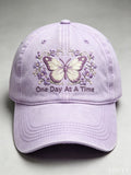 Casual Hat With Purple Floral Print