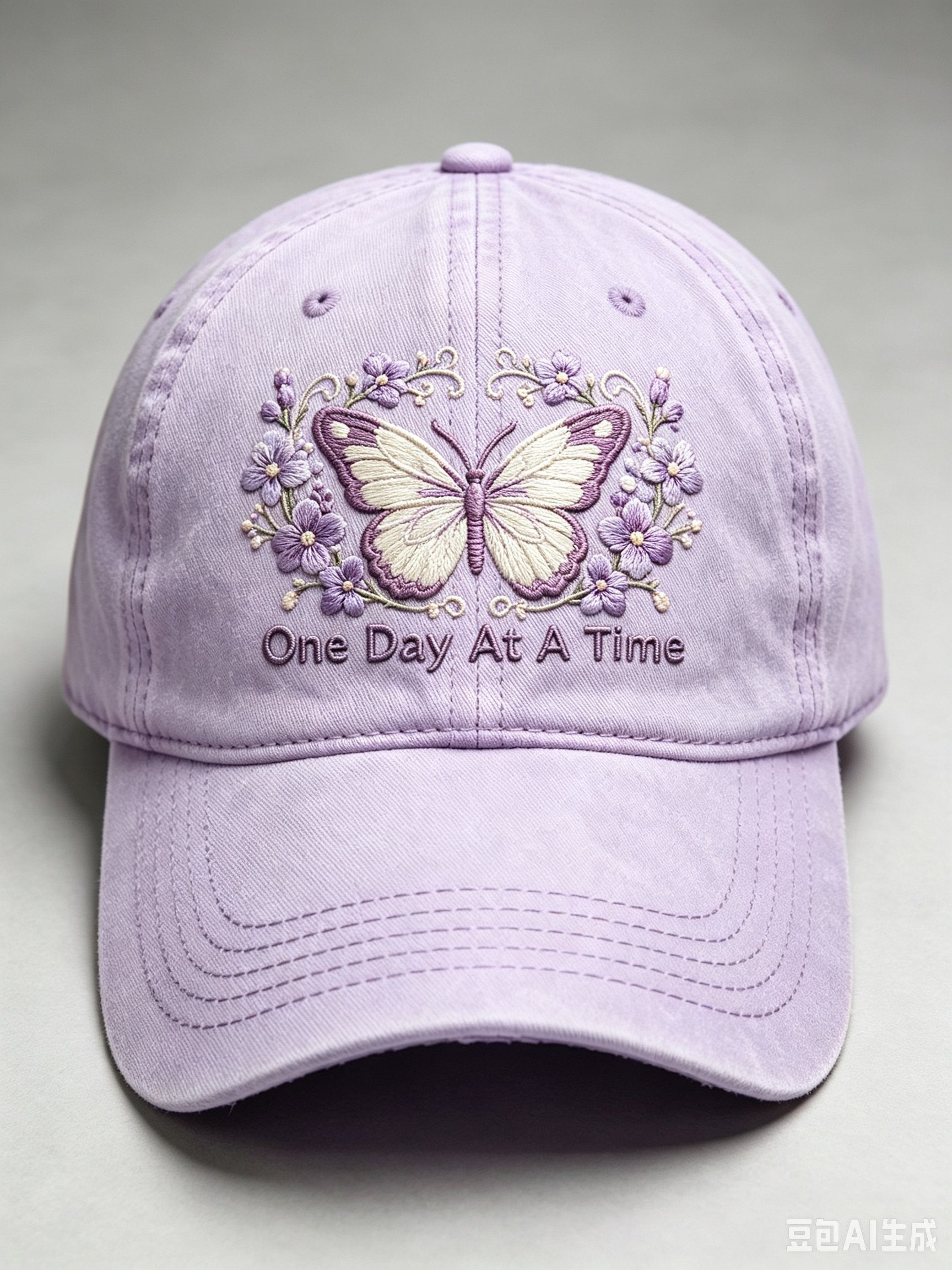 Casual Hat With Purple Floral Print