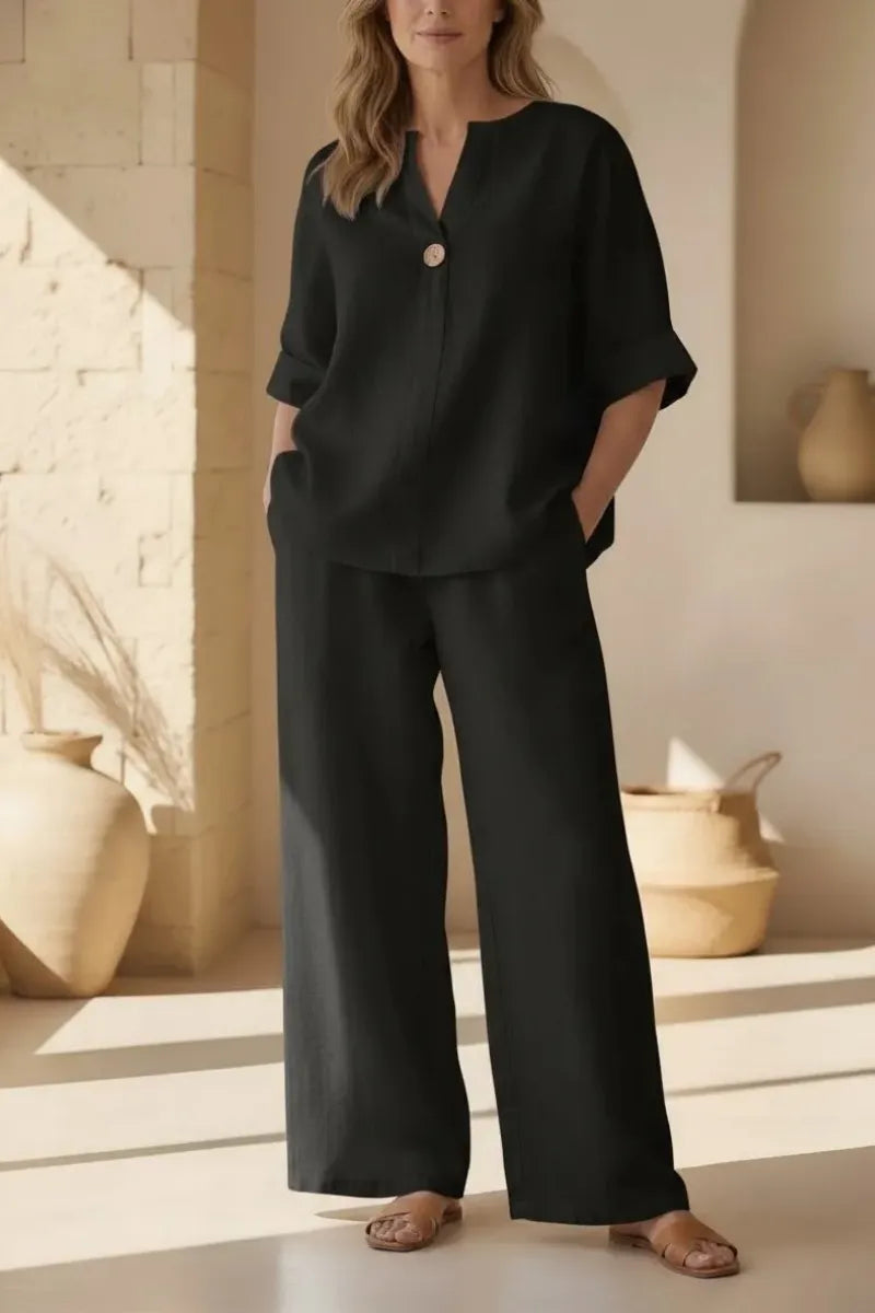 💥Women's Cotton Linen Wide-Leg Home Wear Set