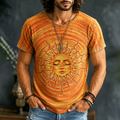 Men's Hippie Sun Art Casual Retro T-shirt
