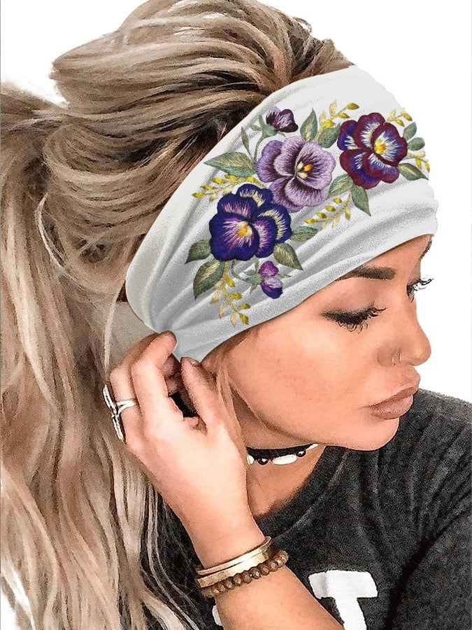 Alzheimer's purple floral headband
