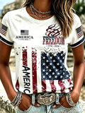 Women's USA Printed Casual T-shirt