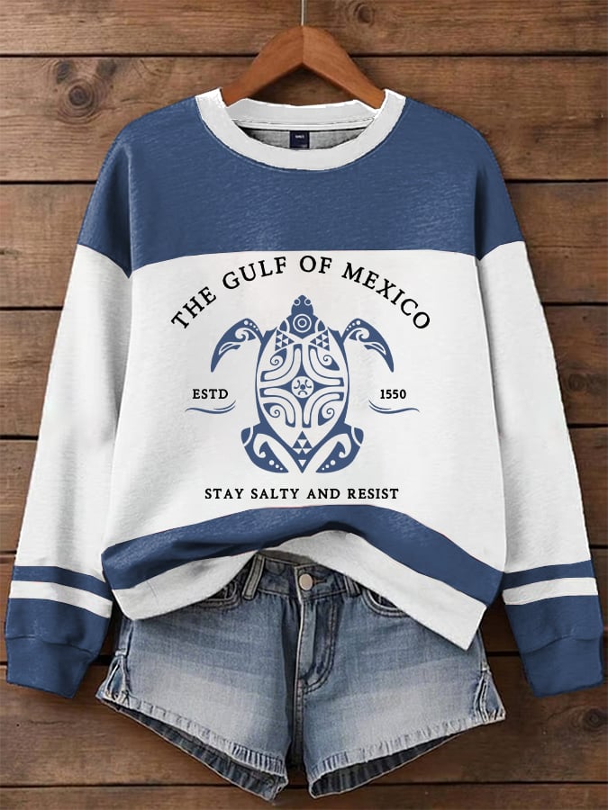 Women's Gulf Of Mexico Printed Round Neck Sweatshirt