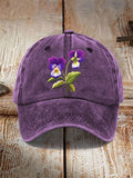 Unisex Distressed Washed Cotton Alzheimer's Awareness Printed Hat
