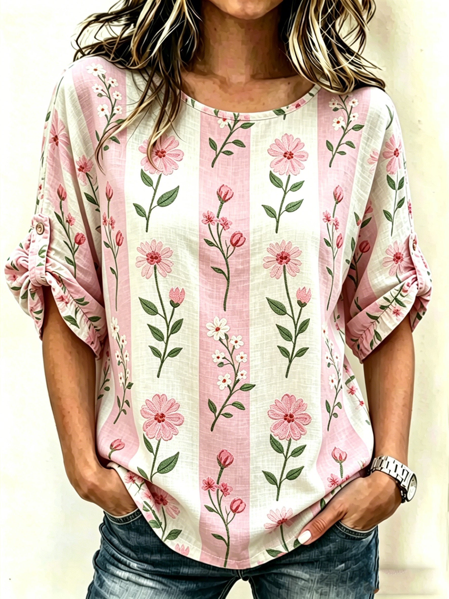 Women's Floral Print Casual Top