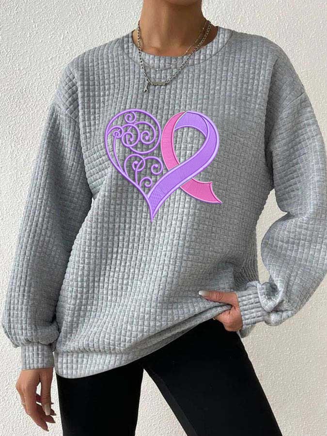 Women's Alzheimer's Prevention Heart Checkered Sweatshirt
