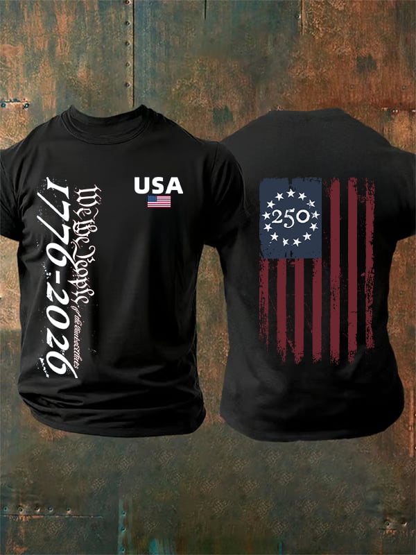 Men's USA 250TH Print Crew Neck T-Shirt
