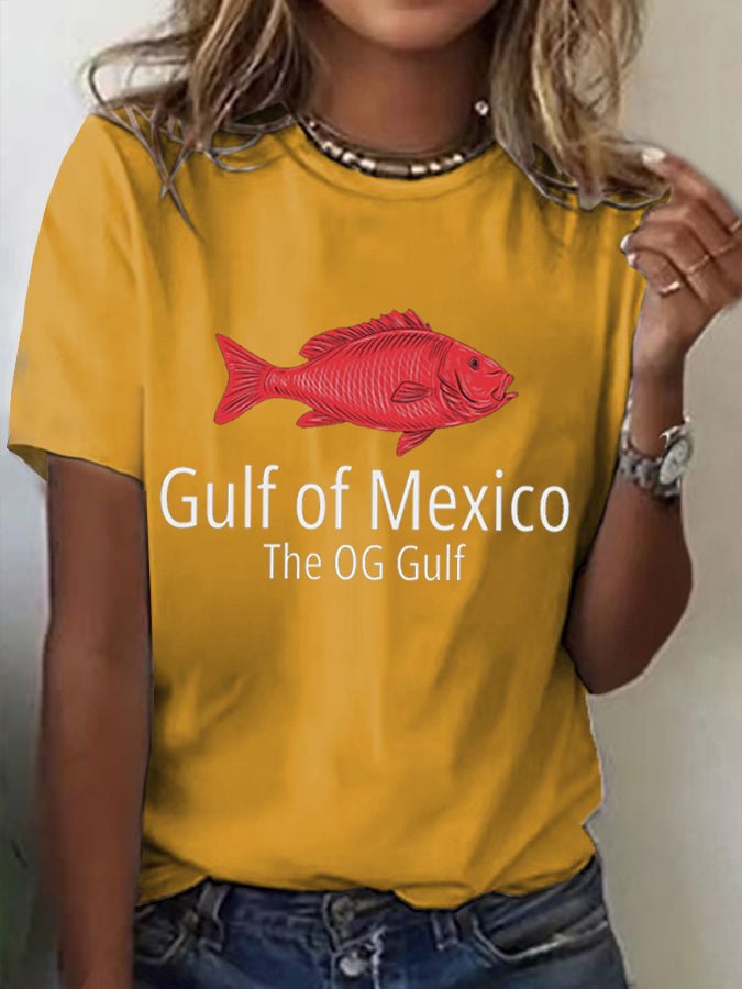 Women's "Gulf Of Mexico, The Og Gulf" Printed Casual T-Shirt