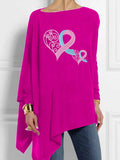 Fashionable And Casual Pink Heart Breast Cancer Cover-Up Top
