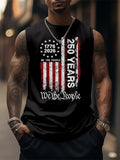 250 Anniversary USA Shirts Mens 250th American Flag 100% Cotton Sleeveless Tank Tops