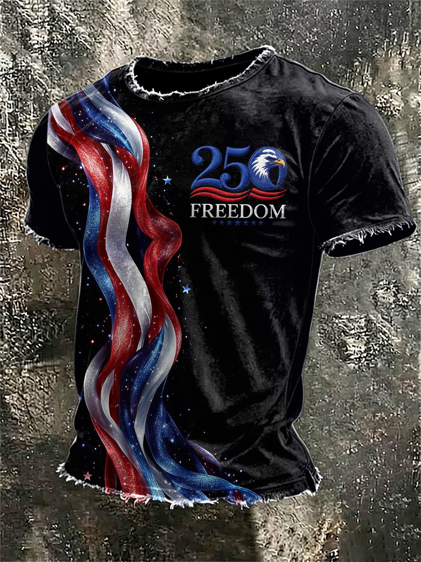 Men's Retro 250th Anniversary Freedom Print Short-Sleeve T-Shirt