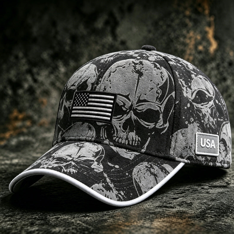 Retro Dark-style Skull Art Print Casual Cap