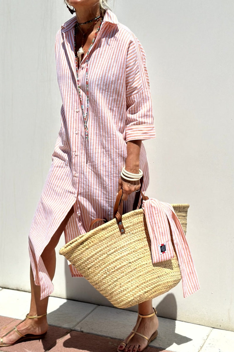 Keira Striped Cotton Shirt Dress