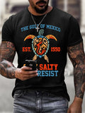 Men's Gulf Of Mexico Printed Round Neck T-Shirt