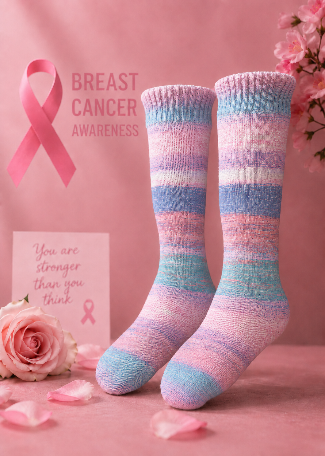 Unisex Breast Cancer Awareness Promotion Theme Socks