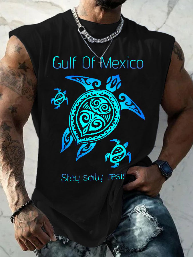 Men's Gulf Of Mexico Print Casual Vest